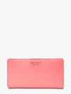 Kate Spade Cameron Street Stacy Large Slim Bifold Wallet In Surprise Coral