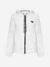 PRADA LOGO-PLAQUE ZIP-UP TERRY CLOTH HOODIE