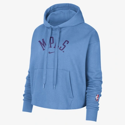 Nike Los Angeles Lakers Essential  Women's Nba Fleece Pullover Hoodie In Powder Blue