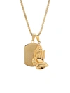 ANTHONY JACOBS MEN'S 18K GOLDPLATED STAINLESS STEEL DOG TAG PENDANT NECKLACE