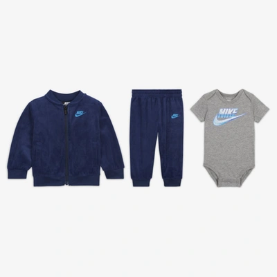 Nike Baby 3-piece Box Set In Blue Void