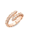 Bvlgari Serpenti Viper 18k Rose Gold & Pavè Diamond Ring In Pink Gold