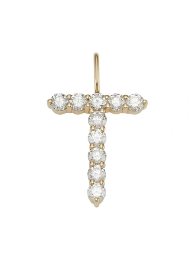 Saks Fifth Avenue Women's 14k Yellow Gold & Diamond Large Initial Charm In Initial T