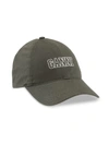 Ganni Khaki Organic Cotton Software Cap In Green