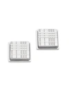 BURBERRY MEN'S SQUARE ENGRAVED PLAID CUFF LINKS