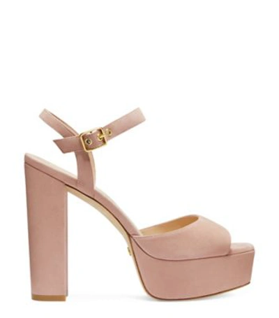 Stuart Weitzman Ryder 95 Platform Sandal In Adobe Beige