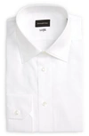 Zegna Micro Striped Trecapi Tailored Fit Long Sleeve Shirt In White