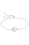 Sterling Forever Sterling Silver Aquarius Constellation Disk Bolo Bracelet In Silver- Aries