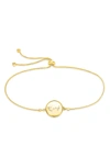 Sterling Forever Sterling Silver Aquarius Constellation Disk Bolo Bracelet In Gold- Scorpio