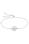 Sterling Forever Sterling Silver Aquarius Constellation Disk Bolo Bracelet In Silver- Taurus