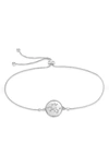Sterling Forever Sterling Silver Aquarius Constellation Disk Bolo Bracelet In Silver- Sagittarius
