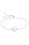 Sterling Forever Sterling Silver Aquarius Constellation Disk Bolo Bracelet In Silver- Scorpio