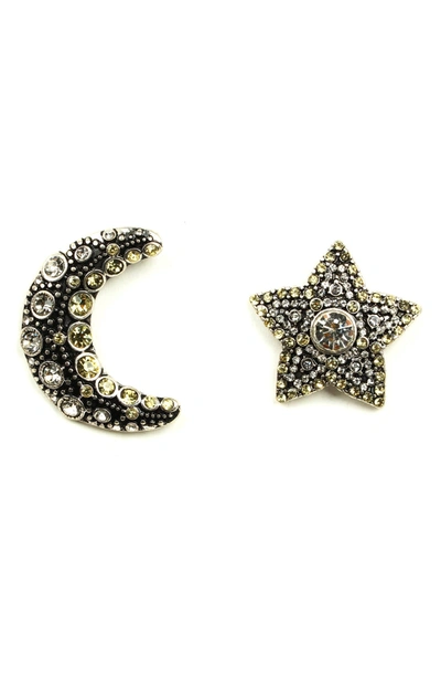 Eye Candy Los Angeles Sun & Moon Stud Earrings In Silver