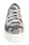Linea Paolo Kruz Platform Sneaker In White/ Grey Suede