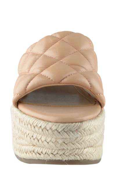 Marc Fisher Ltd Velia Espadrille Platform Sandal In Nude Leather