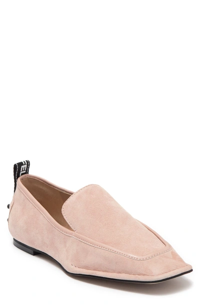 Karl Lagerfeld Zaza Slip-on Loafer In Dusty Pink Suede