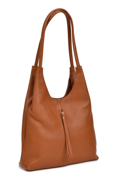 Isabella Rhea Top Handle Leather Hobo Bag In Cognac