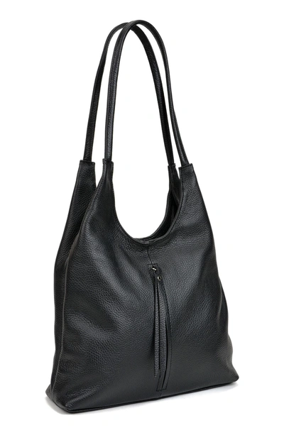 Isabella Rhea Top Handle Leather Hobo Bag In Nero