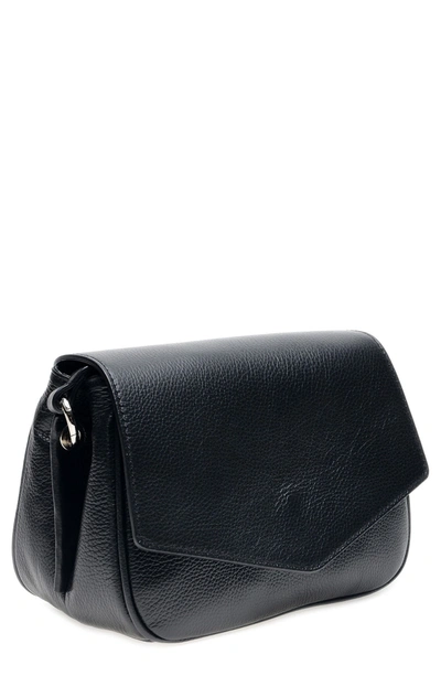 Isabella Rhea Flap Leather Crossbody Bag In Nero