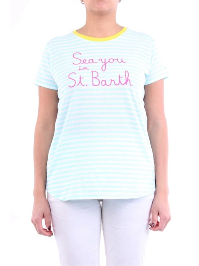 Mc2 Saint Barth Women's Light Blue Cotton T-shirt