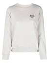 Apc A.p.c. Rue Madame Sweatshirt With Logo In Grey