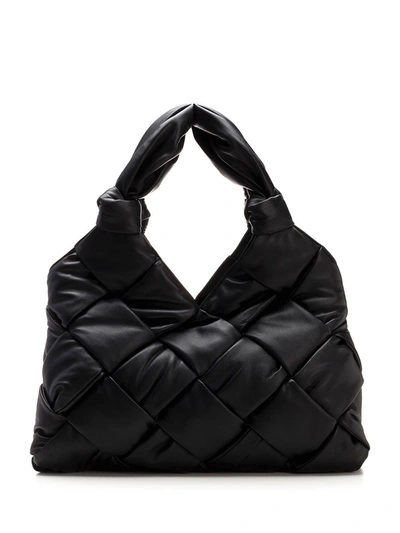 Bottega Veneta Padded Lock Shoulder Bag In Black
