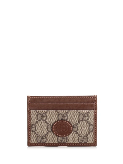 Gucci Logo Patch Monogram Print Cardholder In Multi