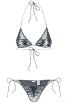 Oseree Sequin Microkini Two-piece Swimsuit In Grey,silver