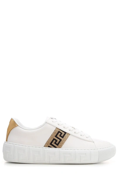 Versace La Greca 系带运动鞋 In White