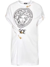VERSACE VERSACE RUCHED LOGO PRINTED T