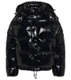 Perfect Moment High-shine Quilted Ski Jacket In Black Cire