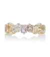 Suzanne Kalan Pastel Rainbow 14kt Gold Ring With Sapphires In Pastel Rainbow
