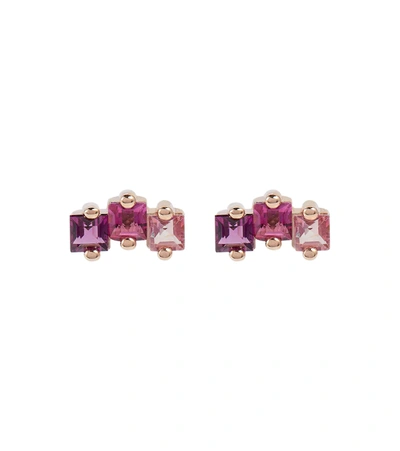 Suzanne Kalan 14kt Rose Gold Earrings In Pink Mix