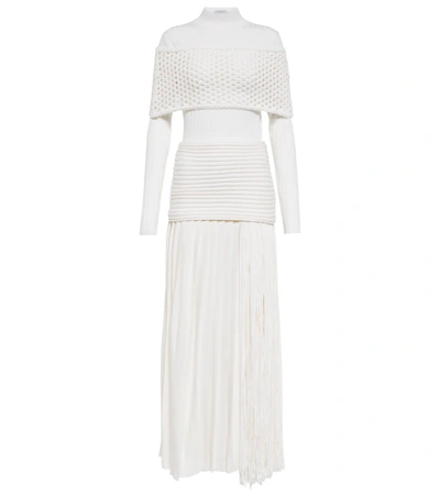 Gabriela Hearst Vara Fringed Wool Maxi Dress In Ivory