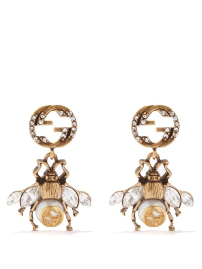 Gucci Bee & Gg Crystal-embellished Earrings