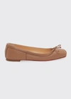 Christian Louboutin Mamadrague Napa Bow Ballerina Flats In Beige