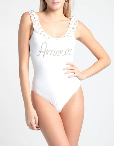 Pepita One-piece Swimsuits In White