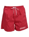 Dsquared2 Swim Trunks With Iconic Print - Atterley In Red