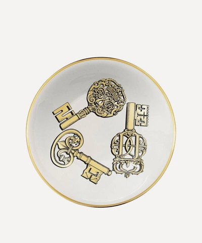 Fornasetti Chiavi Gold Centerpiece In Black/white