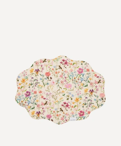 Coco & Wolf Linen Garden And Floral Stencil Wavy Edge Placemat In Assorted