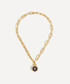 MISSOMA 18CT GOLD-PLATED HEXAGONAL ONYX PADLOCK CHAIN NECKLACE
