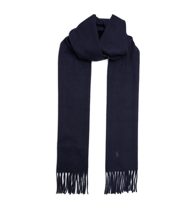 Polo Ralph Lauren Rl Scarf Cashmere Pp In Navy
