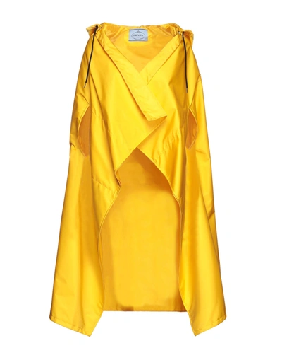 Prada Woman Capes & Ponchos Yellow Size 4 Recycled Polyamide