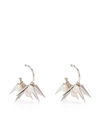 E.m. Spike Pearl Earrings In Silver