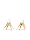 E.m. Pearl Spike Stud Earrings In Gold