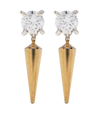E.m. Crystal Spike Earrings In Gold