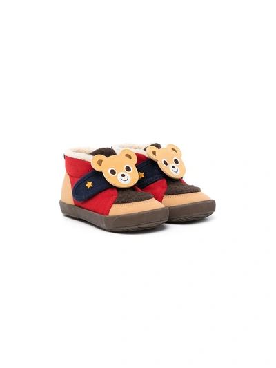 Miki House Babies' Bear-embellished Trainers In Brown