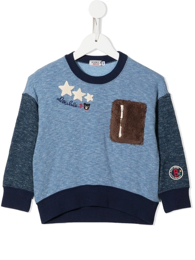 Miki House Kids' Patchwork-design Sweatshirt In Blue