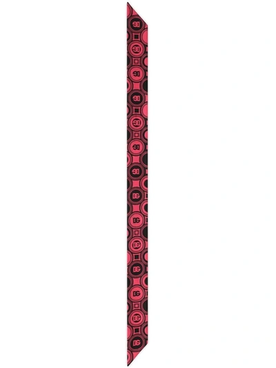 Dolce & Gabbana Dg Logo-print Silk Headscarf In Pink