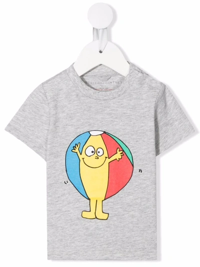 Stella Mccartney Babies' Beachball Print T-shirt In Grey